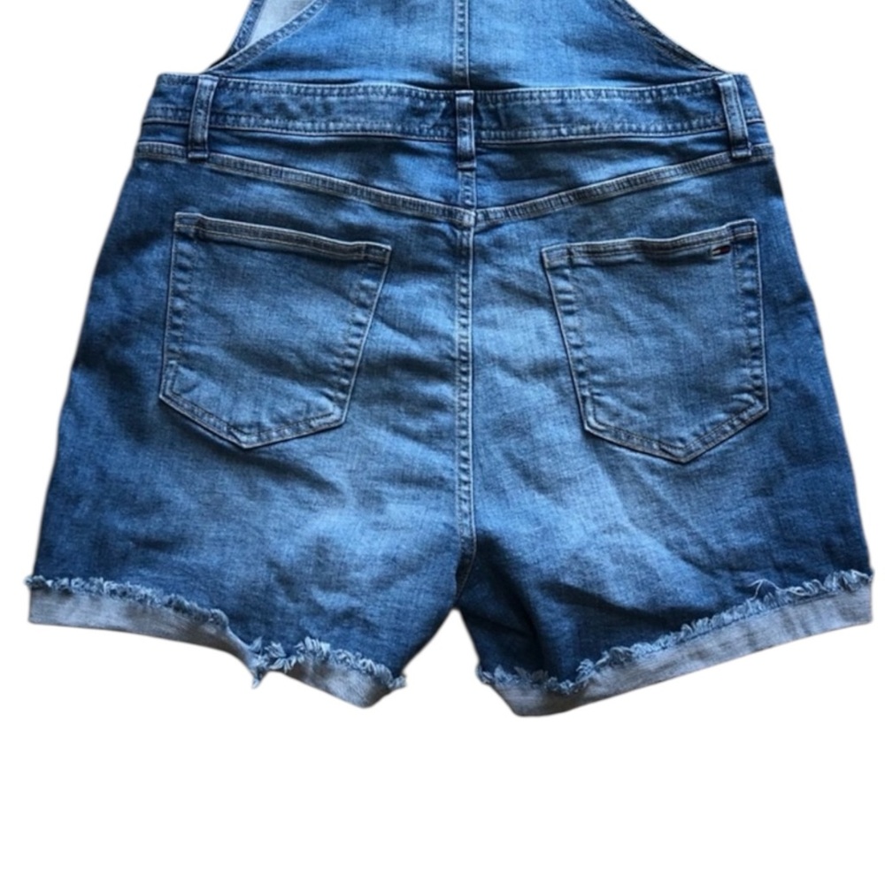 TOMMY HILFIGER Denim Shortalls in Washed Blue Size 0 — Y2K Vibes!!! - Picture 9 of 11